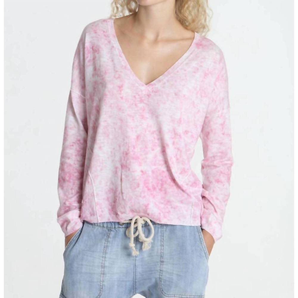 NEW LABEL+THREAD women's boardwalk vee top in pink